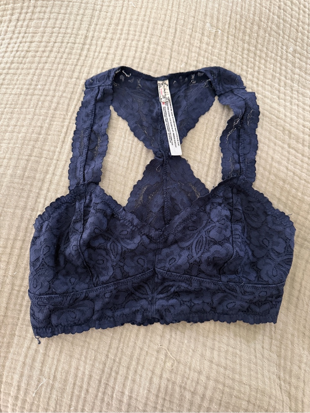 Lace Racerback Bralette - Navy - Free People Intimates